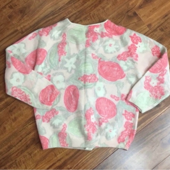 Vintage Rosecrest Women's Cream Peach Floral Button Cardigan Size Small Coquette - Picture 2 of 14